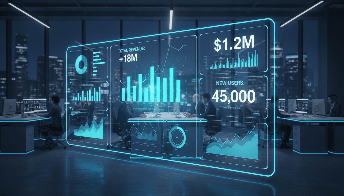 Modern data dashboard with analytics visualizations and blue technology interface